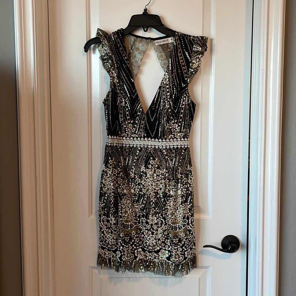 Hello Molly Sequin Backless Dress